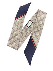 Gucci Twill Monogram GG Bees Twill Neck Bow Scarf